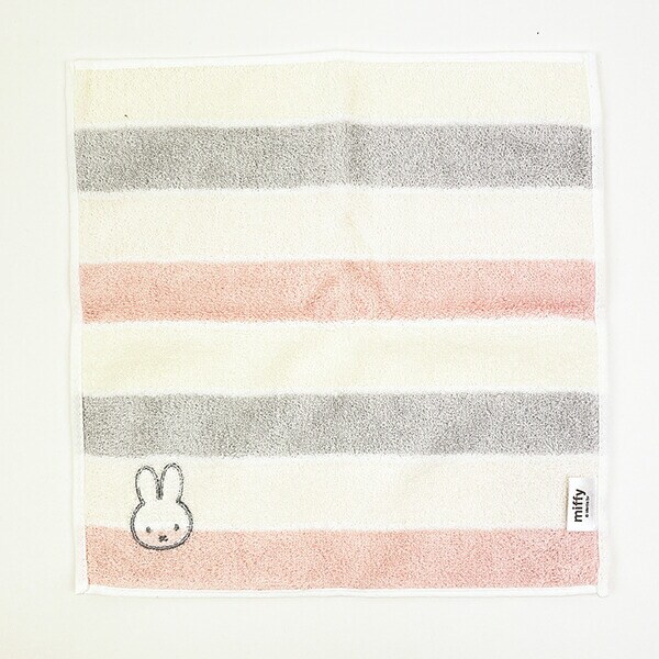 ミッフィー miffy ハンカチ (ババロア) パステルボーダー