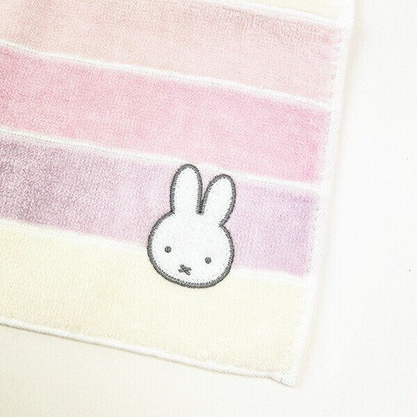ミッフィー miffy ハンカチ (ラズベリー) パステルボーダー