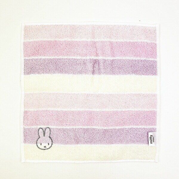 ミッフィー miffy ハンカチ (ラズベリー) パステルボーダー
