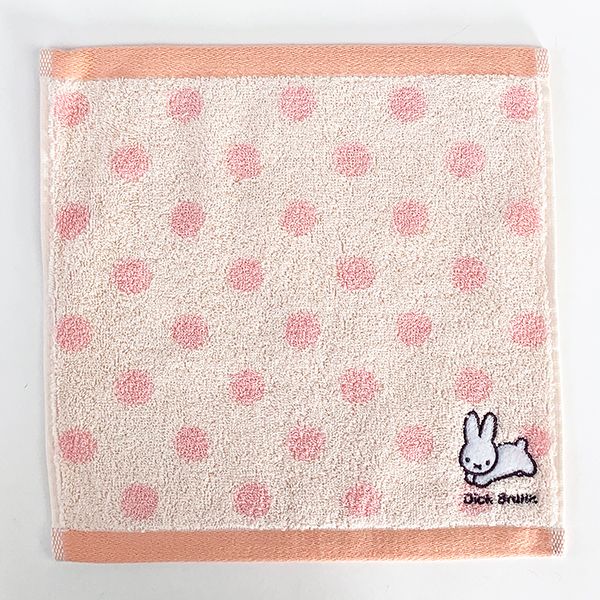 ミッフィー  ワンポイント刺繍 ハンカチ pk うさぎ miffy 刺繍 ハンドタオル ミニタオル ワンポイント コンパクト タオル  pink