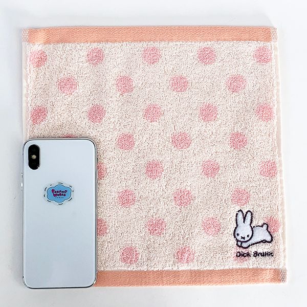 ミッフィー  ワンポイント刺繍 ハンカチ pk うさぎ miffy 刺繍 ハンドタオル ミニタオル ワンポイント コンパクト タオル  pink