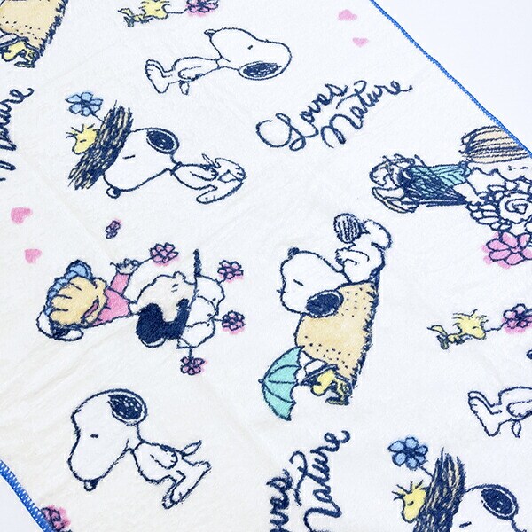スヌーピー LovesNATURE クイックドライビッグフェイスタオル (ブルー) SNOOPY