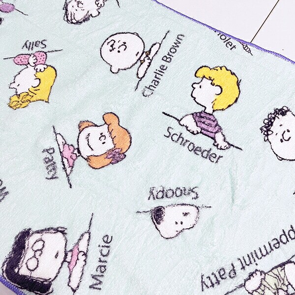 スヌーピー ミントオールフレンズ クイックドライバスタオル (グリーン) SNOOPY