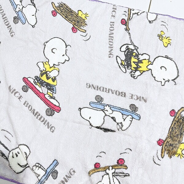 スヌーピー スケボー クイックドライバスタオル (パープル) SNOOPY