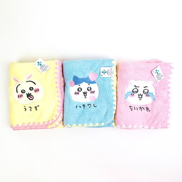 ちいかわ シンプルハチワレ フェイスタオル バスグッズ スポーツ ブルー