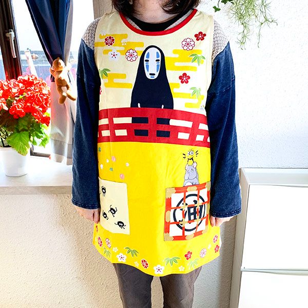 千と千尋の神隠し カオナシ 橋の上から 割烹着 エプロン キッチン 保育園 幼稚園 キッチン