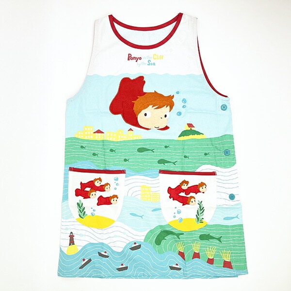 ジブリ 崖の上のポニョ だいすき かっぽう着 (ラン型エプロン) エプロン タブリエ 幼稚園 保育園