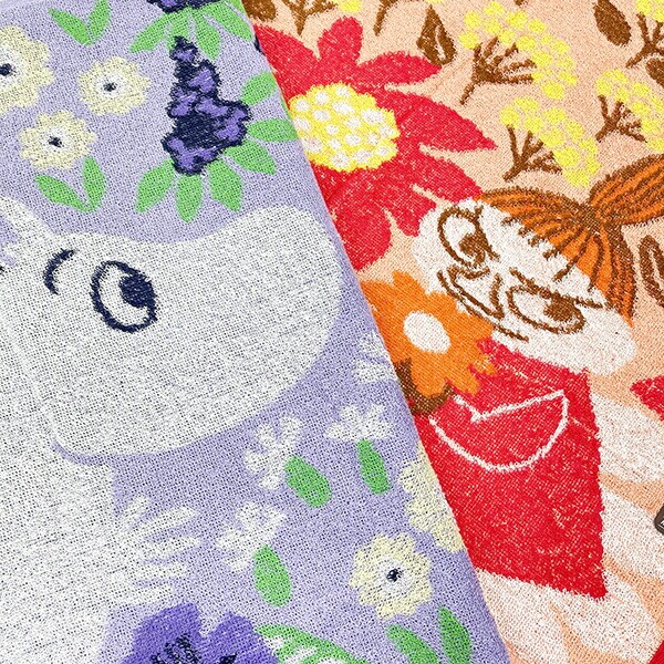 ムーミン ミニバスタオル  パープルラベンダー バス用品 ポルトガル製