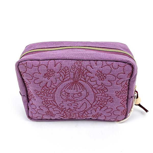 ムーミン キルティングパープル ポーチ 小物入れ 刺繍