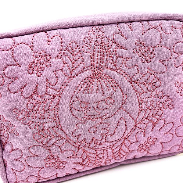 ムーミン キルティングパープル ポーチ 小物入れ 刺繍