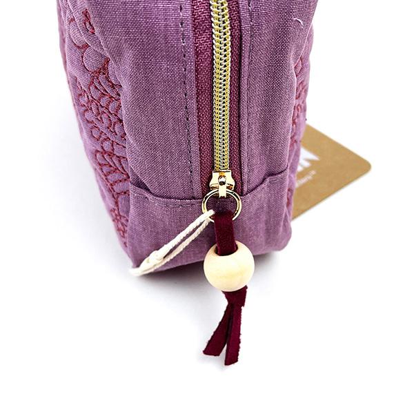 ムーミン キルティングパープル ポーチ 小物入れ 刺繍