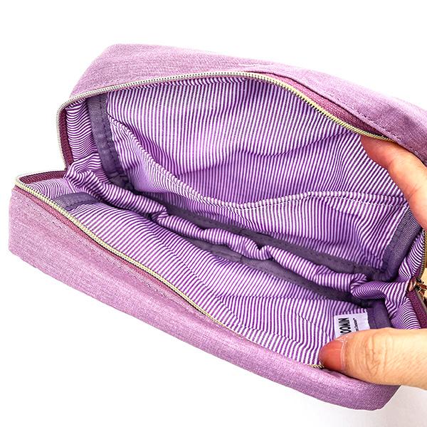 ムーミン キルティングパープル ポーチ 小物入れ 刺繍