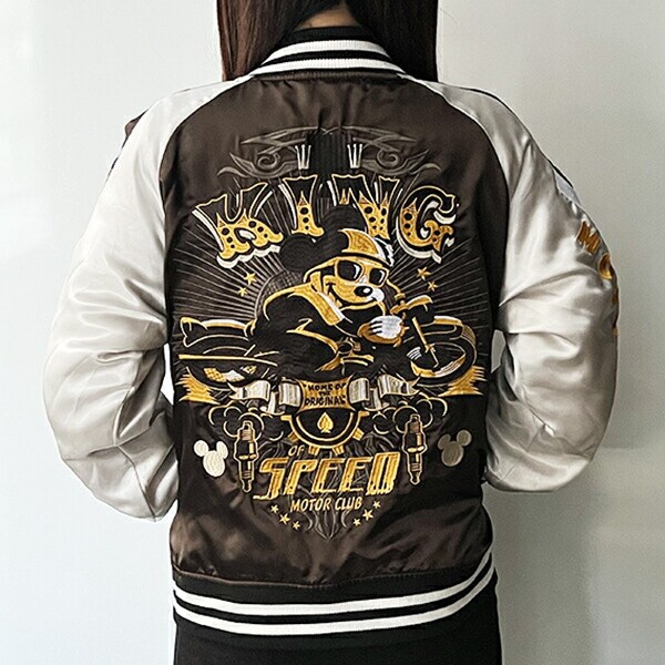 ディズニー ミッキーマウス キングモーター スカジャン L ブルゾン