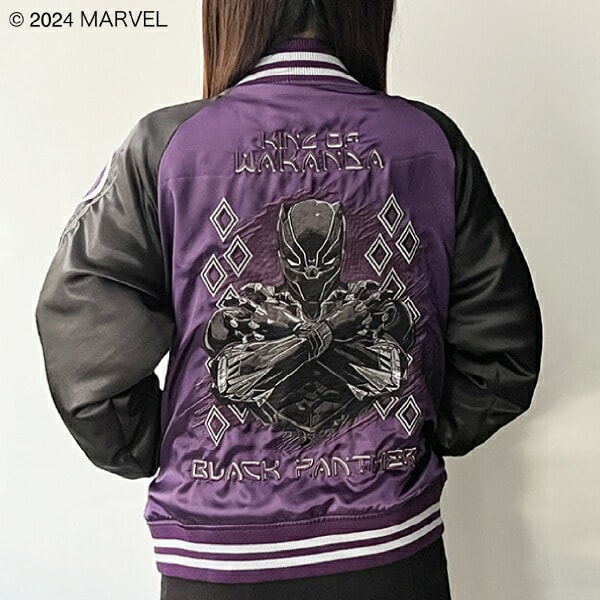 MARVEL 「 ブラックパンサー 」 キングブラック スカジャン L マーベル ブルゾン