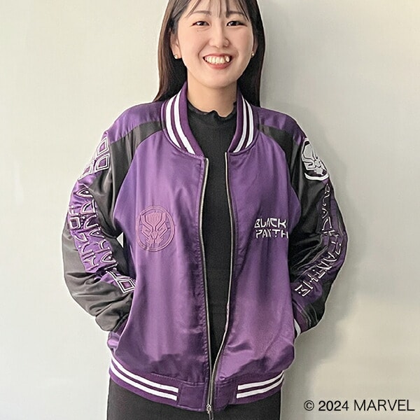 MARVEL 「 ブラックパンサー 」 キングブラック スカジャン L マーベル ブルゾン