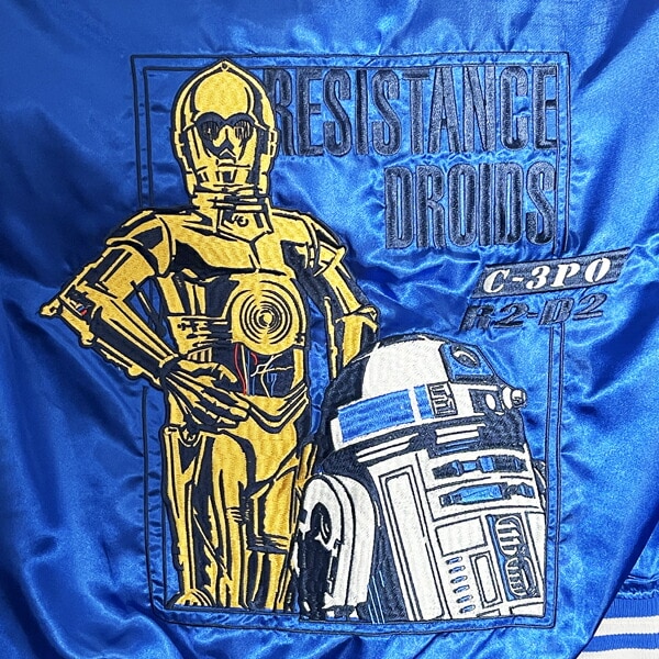 スターウォーズ シルバーユニバーズ C-3PO R2-D2 スカジャン L STAR WARS ブルゾン