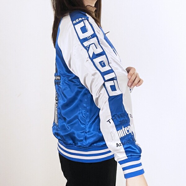 スターウォーズ シルバーユニバーズ C-3PO R2-D2 スカジャン L STAR WARS ブルゾン