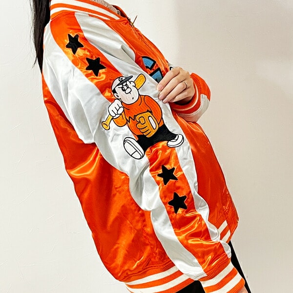 ドラえもん ビッグリサイタル スカジャン L アパレル オレンジ アイムドラえもん