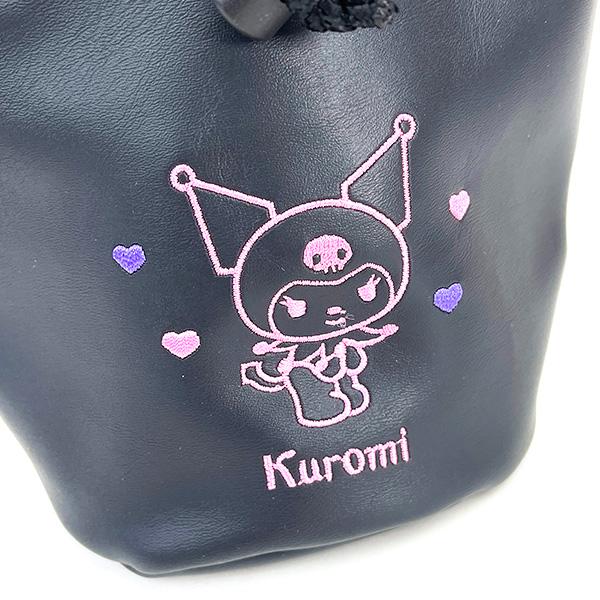 サンリオ クロミ クロミハート 巾着ポーチ ゴルフ用品 ゴルフボール ボールポーチ ブラック