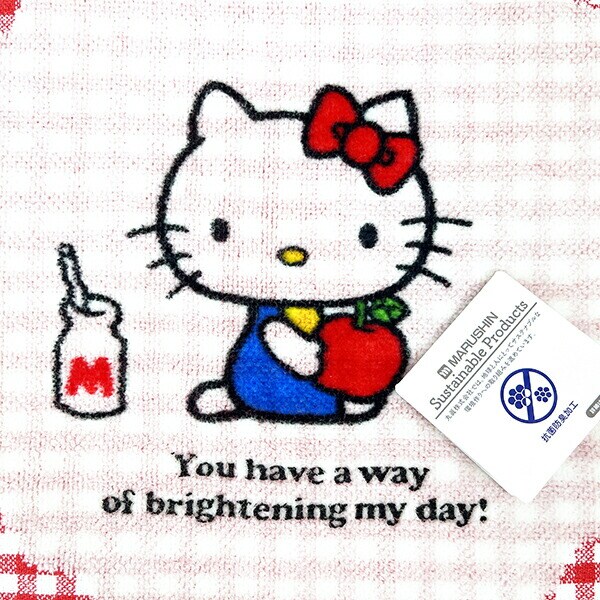 サンリオ ハローキティ セブンティーズ チェック ミニタオル サマー スポーツ 洗面所