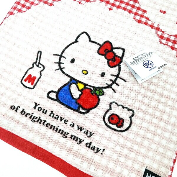 サンリオ ハローキティ セブンティーズ チェック フェイスタオル サマー スポーツ 洗面所