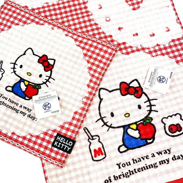 サンリオ ハローキティ セブンティーズ チェック フェイスタオル サマー スポーツ 洗面所