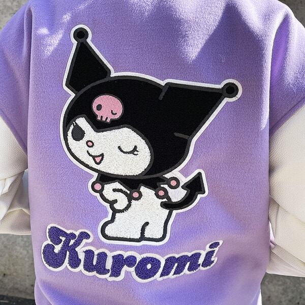 サンリオ クロミ ホワイトパープル スタジャン L アパレル ユニセックス スカジャン キャラジャン