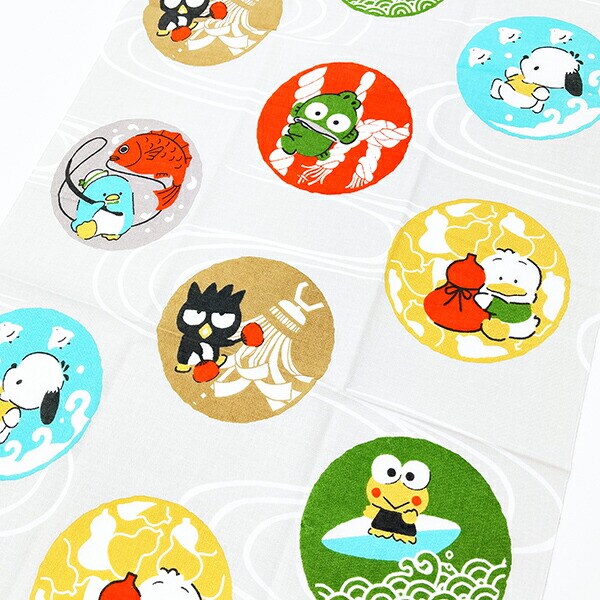 サンリオ はぴだんぶい はぴだんぶいと和柄 手ぬぐい ハンギョドン ばつ丸 タオル