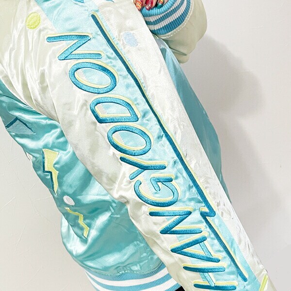 サンリオ ハンギョドン レトロポップ ミックス スカジャン グリーン sanrio