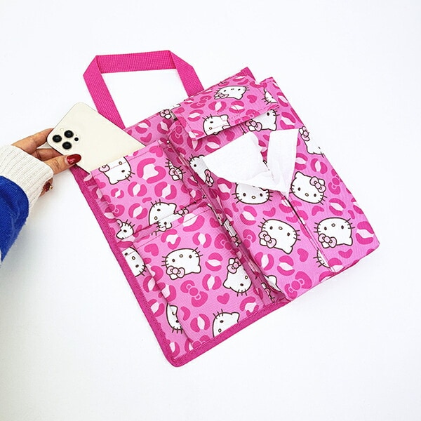 サンリオ ハローキティ 収納付きティッシュケース (キティレオパードピンク) カー用品 Sanrio