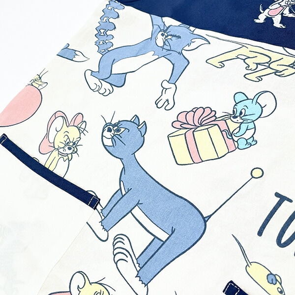 トムとジェリー ファニーファニー かっぽう着 (ラン型エプロン) エプロン タブリエ 幼稚園 保育園