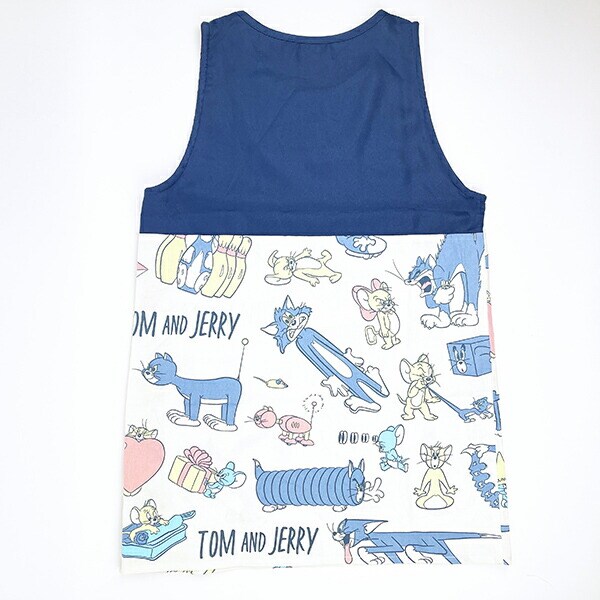 トムとジェリー ファニーファニー かっぽう着 (ラン型エプロン) エプロン タブリエ 幼稚園 保育園