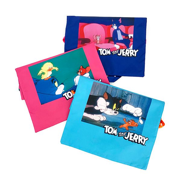 トムとジェリー ムービーシアター 巾着バッグ トートバッグ かばん 巾着袋 ブルー