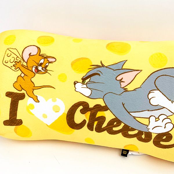 トムとジェリー チーズにかこまれて 腰あてクッション インテリア イエロー