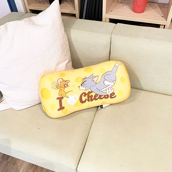 トムとジェリー チーズにかこまれて 腰あてクッション インテリア イエロー