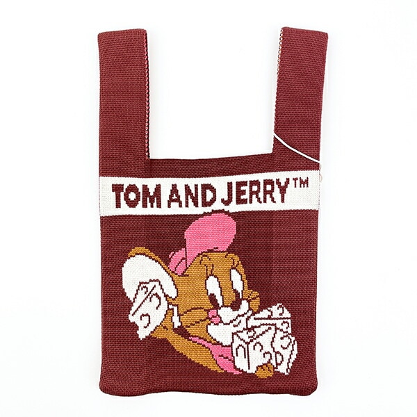 トムとジェリー ダイナーレッド ニットバッグ かばん