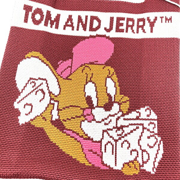 トムとジェリー ダイナーレッド ニットバッグ かばん