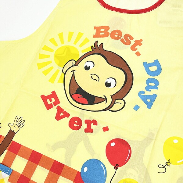 おさるのジョージ こんにちはジョージ かっぽう着 (ラン型エプロン) エプロン タブリエ 幼稚園 保育園