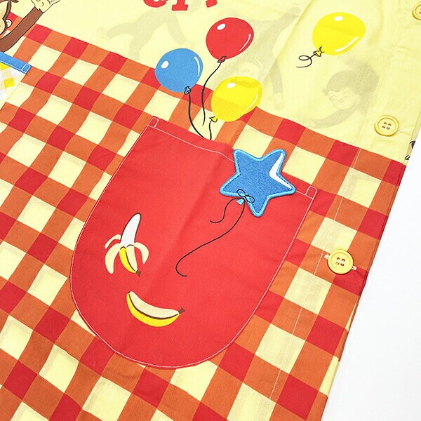 おさるのジョージ こんにちはジョージ かっぽう着 (ラン型エプロン) エプロン タブリエ 幼稚園 保育園