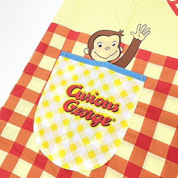 おさるのジョージ こんにちはジョージ かっぽう着 (ラン型エプロン) エプロン タブリエ 幼稚園 保育園