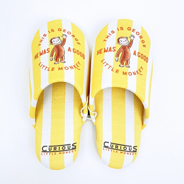 おさるのジョージ  グッドストライプ スリッパ