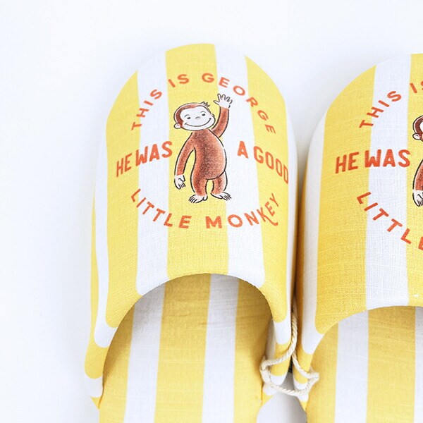 おさるのジョージ  グッドストライプ スリッパ