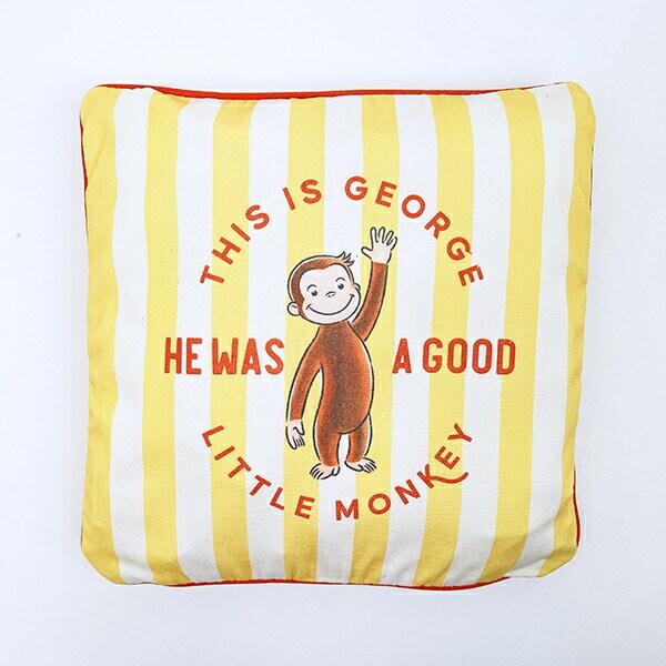 おさるのジョージ グッドストライプ クッション