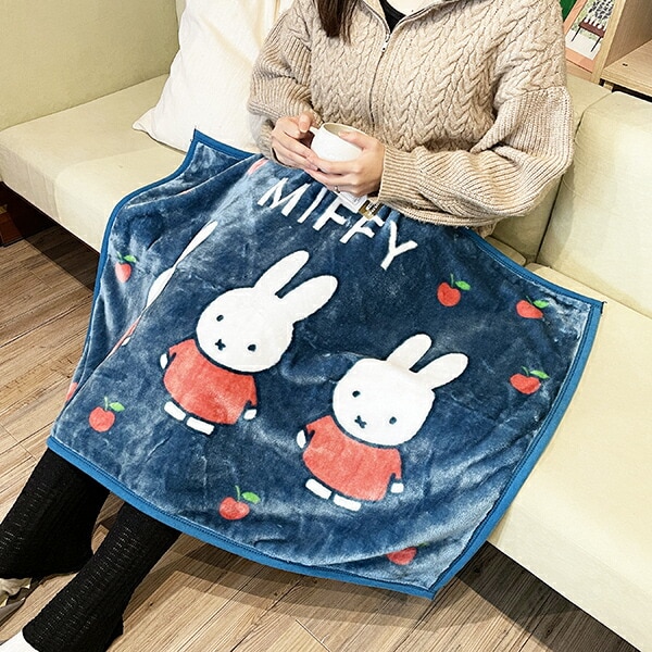 ミッフィー アップルミッフィー ひざ掛け ブランケット あったか miffy ブルー