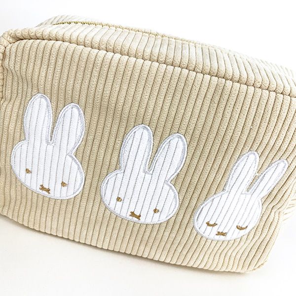 ミッフィー モーイ 角形ポーチ コーデュロイ 小物入れ 化粧ポーチ 学校 オフィス