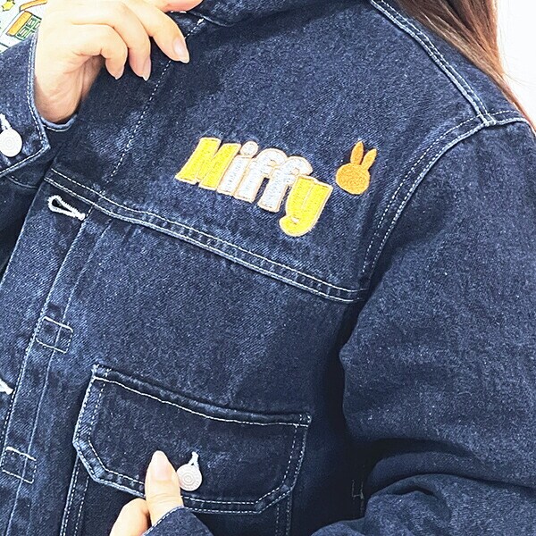 ミッフィー miffy ミントチェックミッフィー ジージャン(M) キャラジャン アパレル