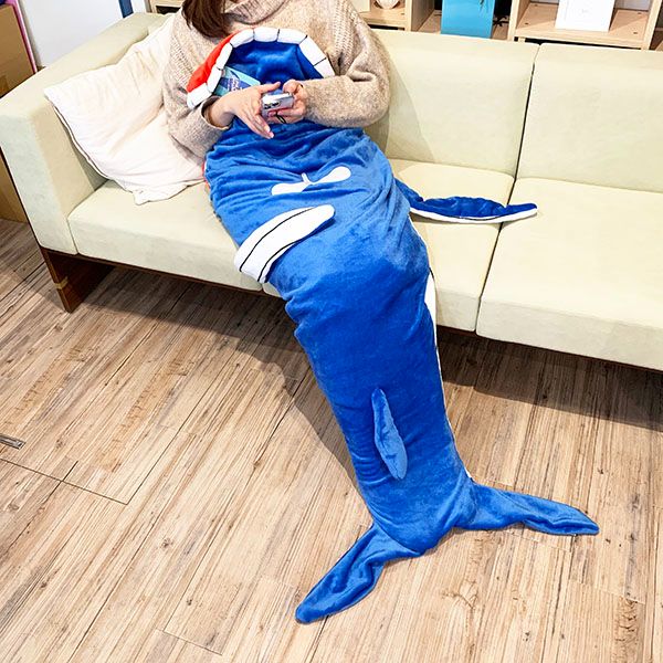 クジラ マーメイドブランケット 毛布 ひざ掛け インテリア ウィンター ブルー