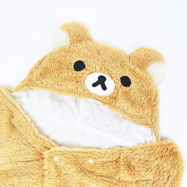 リラックマ フード付きブランケット なりきりもこもこリラックマ ひざ掛け