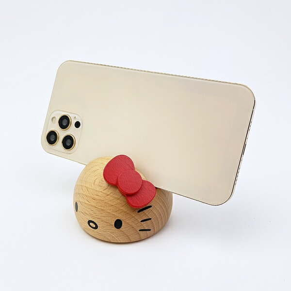 サンリオ ハローキティ ウッドスマホスタンド レッド スマホ用品