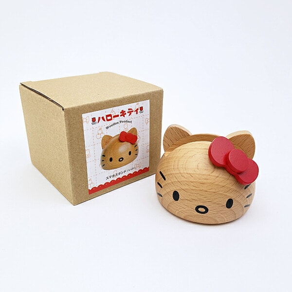サンリオ ハローキティ ウッドスマホスタンド レッド スマホ用品